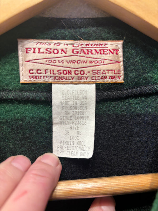 Filson Mackinaw Wool Vest - Green Plaid, Mens 38