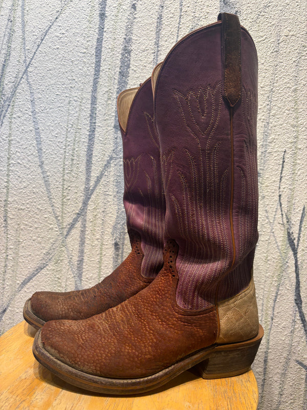 Rios of Mercedes Buffamonte Top Western Cowboy Boots - Purple, Womens 9 C