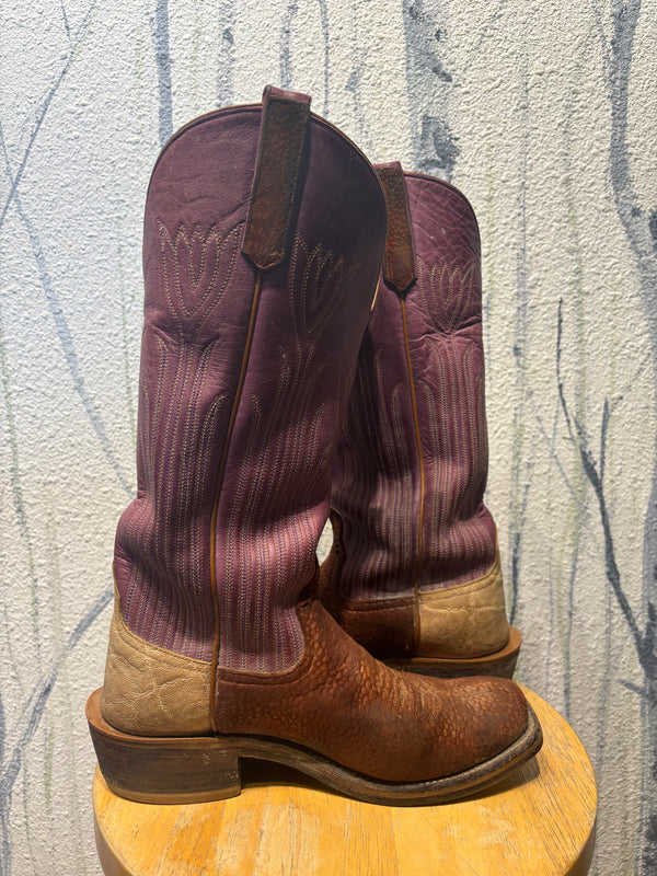 Rios of Mercedes Buffamonte Top Western Cowboy Boots - Purple, Womens 9 C