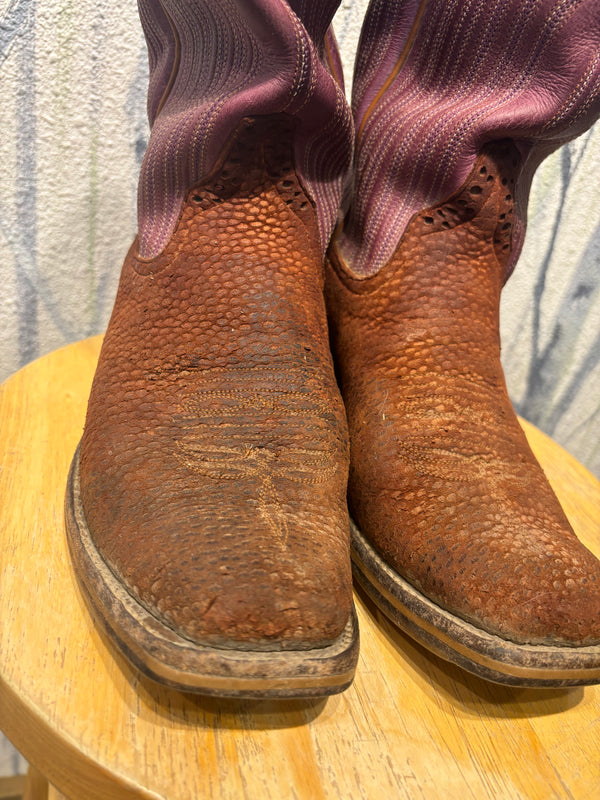 Rios of Mercedes Buffamonte Top Western Cowboy Boots - Purple, Womens 9 C