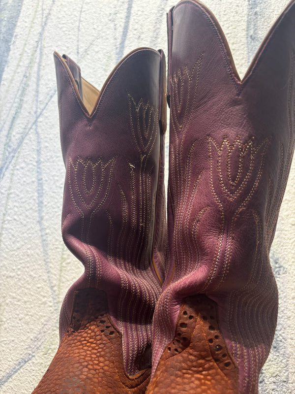 Rios of Mercedes Buffamonte Top Western Cowboy Boots - Purple, Womens 9 C