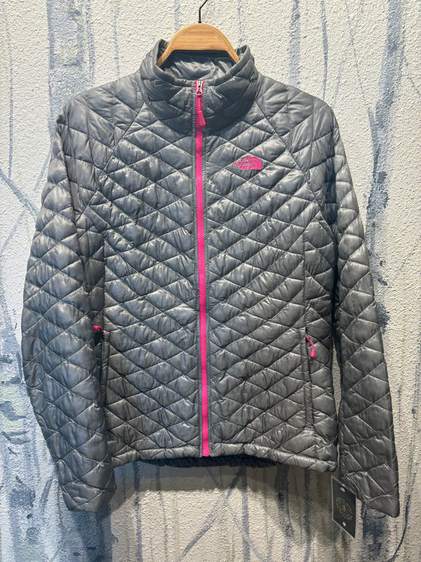 The North Face ThermoBall Full Zip Puffy Jacket - Grey, Womens Large