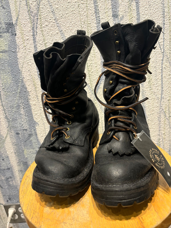 Nick's Smoke Jumper Work Logger Boots - Black, Mens 10.5 E