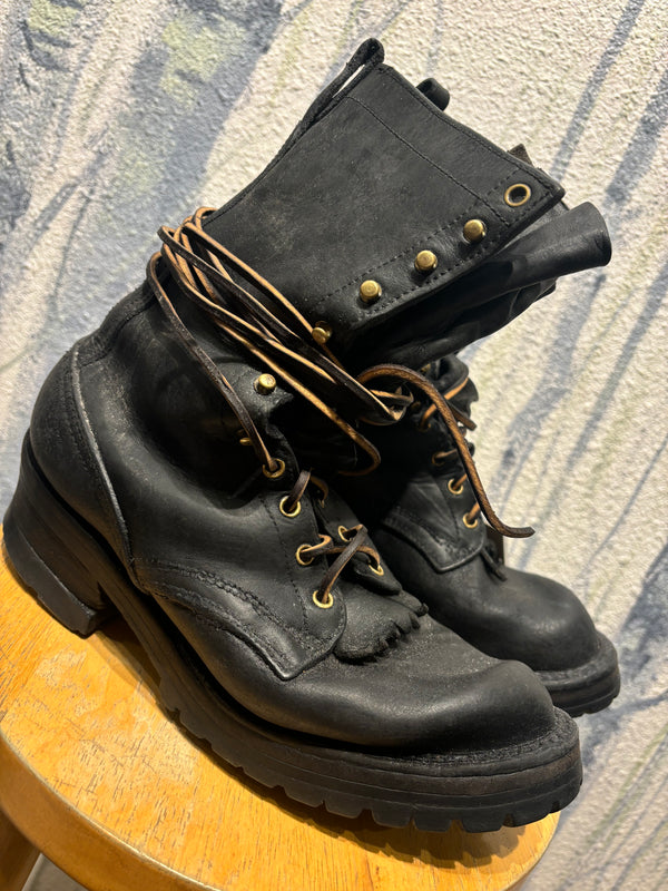 Nick's Smoke Jumper Work Logger Boots - Black, Mens 10.5 E