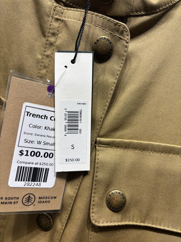 NEW Banana Republic Cargo Jacket Trench Coat - Khaki, Womens Small