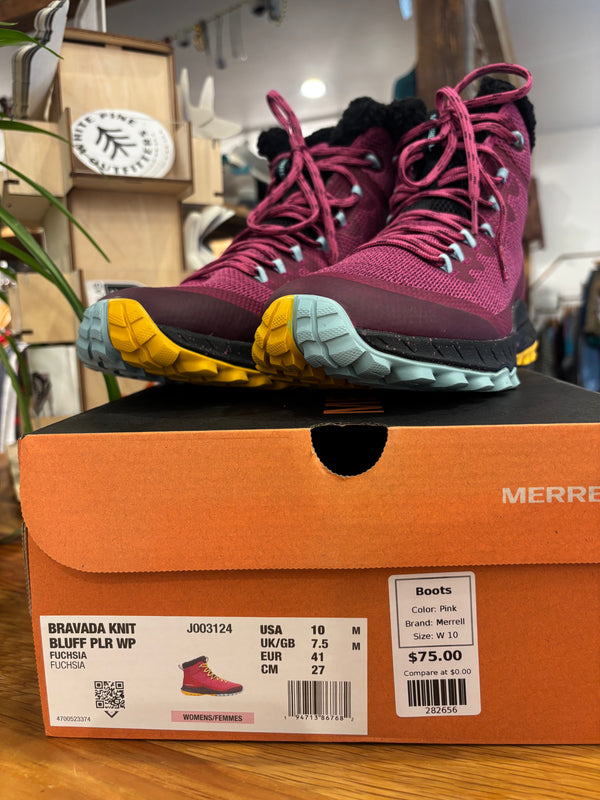 Merrell Bravada Knit Bluff PLR WP Hiking Snow Boots - Pink, Womens 10